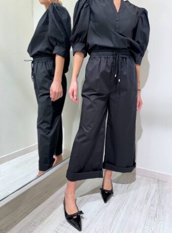 Shop Online Pantalone palazzo corto nero Kontatto