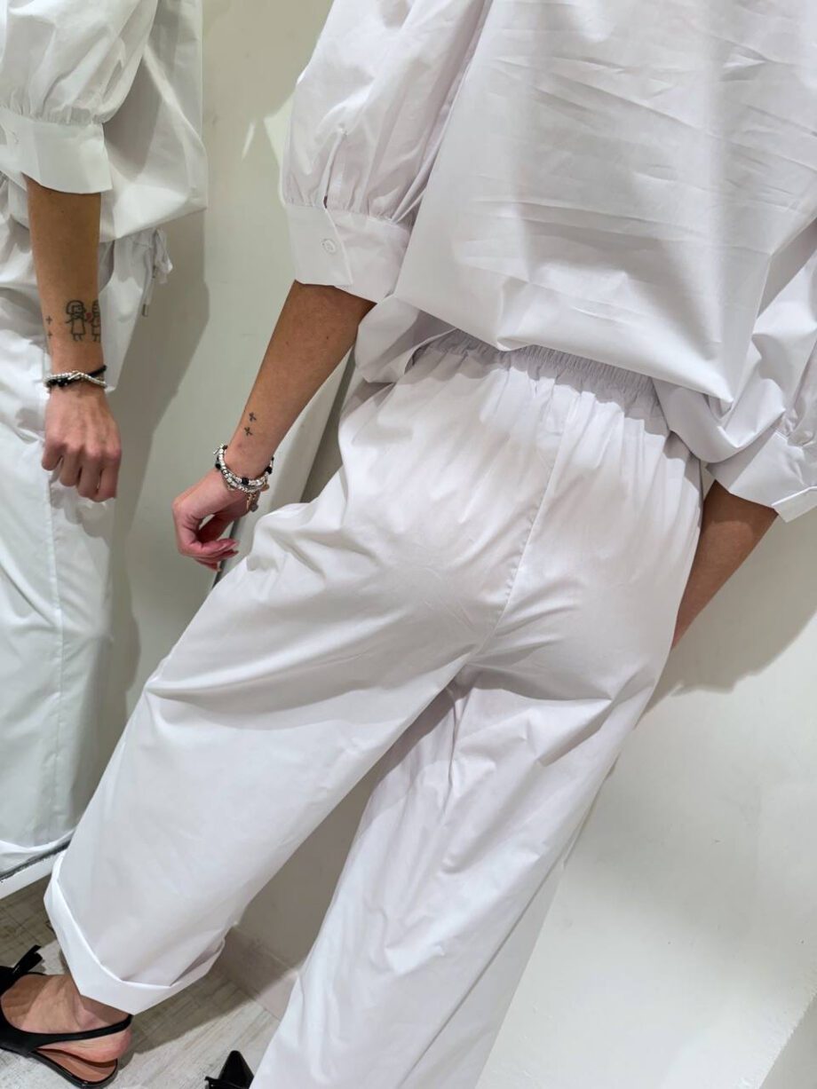 Shop Online Pantalone palazzo corto bianco Kontatto