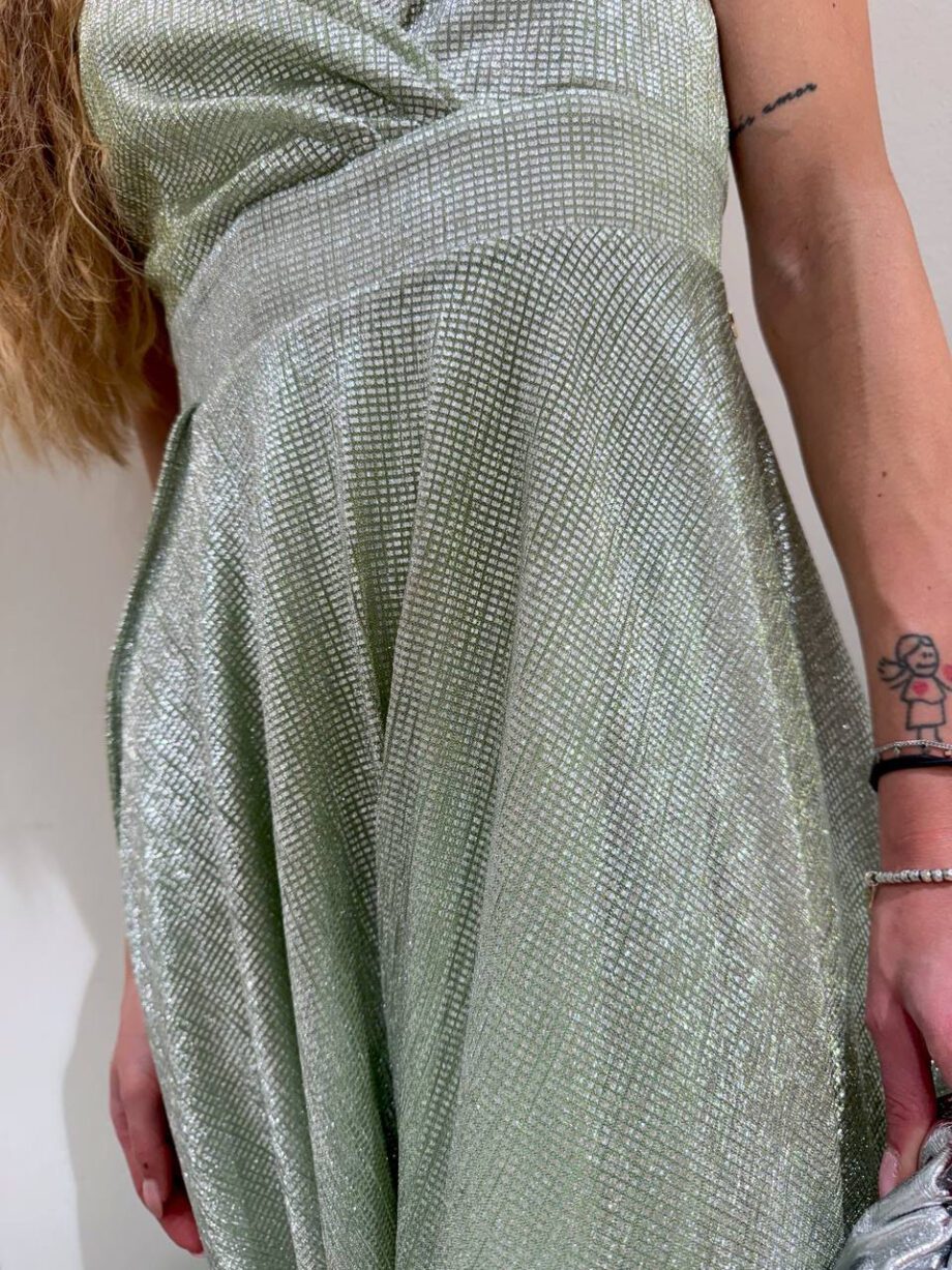 Shop Online Vestito lungo verde laminato scollo V Souvenir