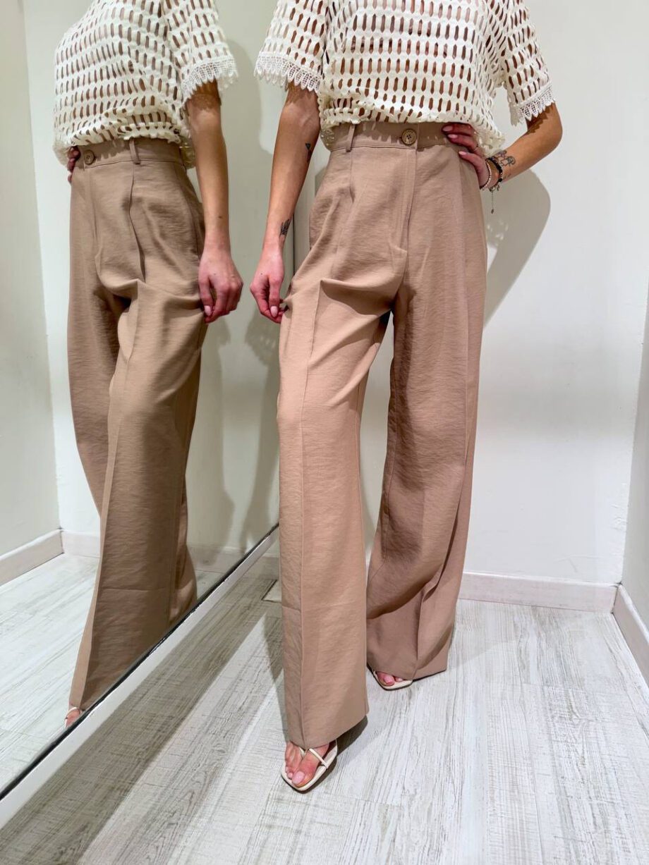 Shop Online Pantalone palazzo biscotto in viscosa HaveOne