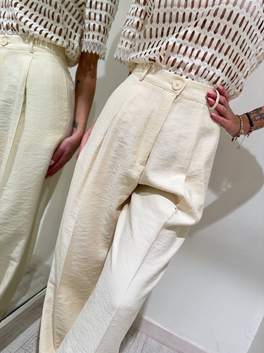 Shop Online Pantalone palazzo burro in viscosa HaveOne