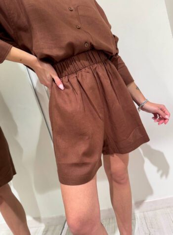 Shop Online Short in lino cioccolato Hinnominate