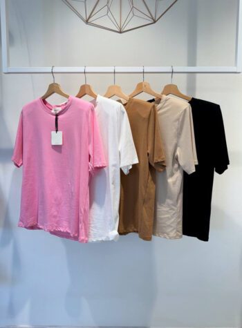 Shop Online T-shirt over rosa con spalline imbottite Vicolo