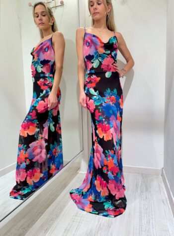 Shop Online Vestito Abbey lungo fantasia fiore Mar De Margaritas