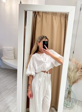 Shop Online Camicia bianca palloncino con fiocchetti HaveOne