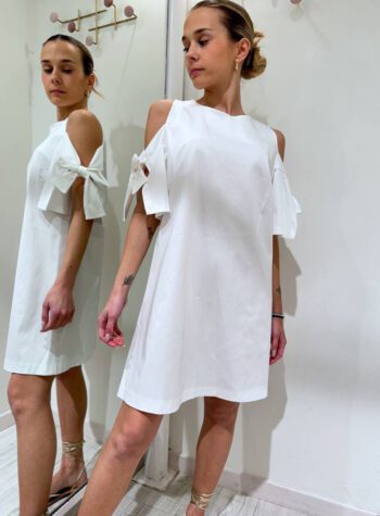 Shop Online Vestito corto bianco cut out spalle HaveOne