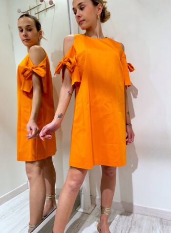 Shop Online Vestito corto arancio cut out spalle HaveOne