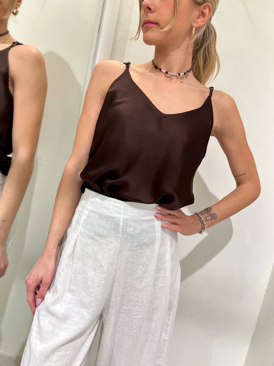 Shop Online Top satin basic cacao HaveOne