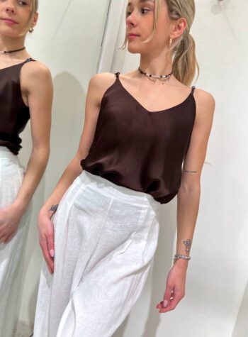 Shop Online Top satin basic cacao HaveOne