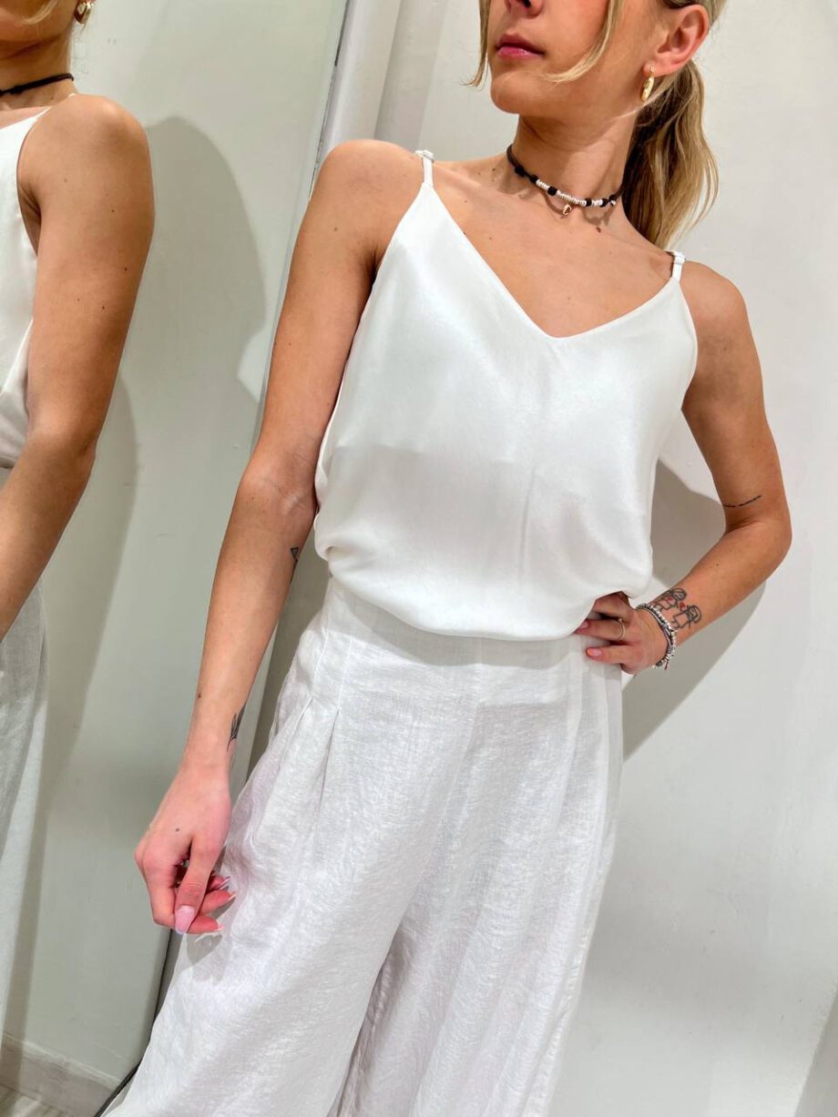 Shop Online Top satin basic bianco HaveOne