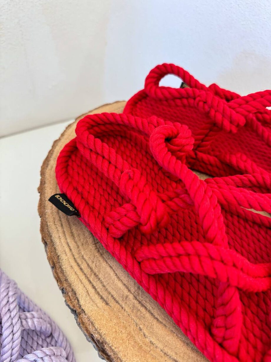 Shop Online Sandalo Bodrum in corda rosso Bohonomad