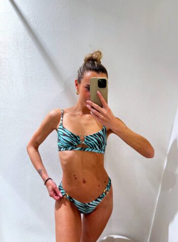 Shop Online Top Federica zebrato azzurro