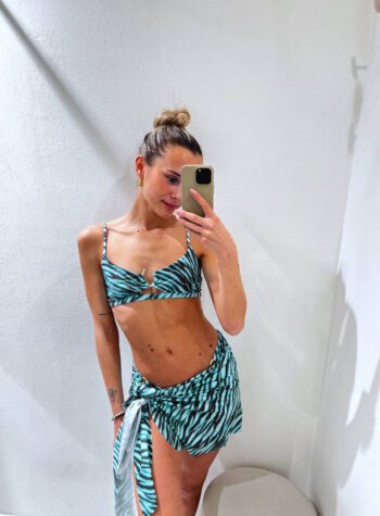 Shop Online Top Federica zebrato azzurro