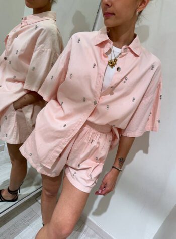 Shop Online Coordinato rosa con cabochon short e camicia Susy Mix