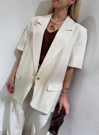 Shop Online Pantalone wide leg burro in lino Vicolo