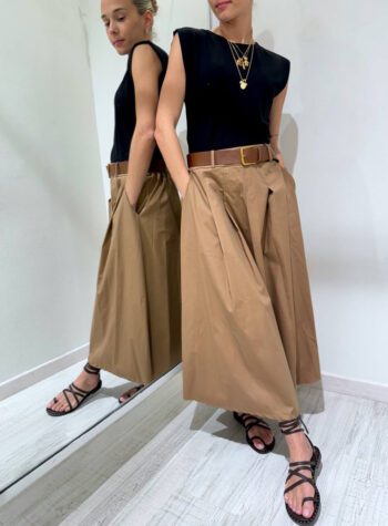 Shop Online Vestito midi nero combinato con cintura Susy Mix