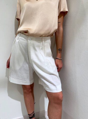 Shop Online Pantalone palazzo bianco in lino Hinnominate
