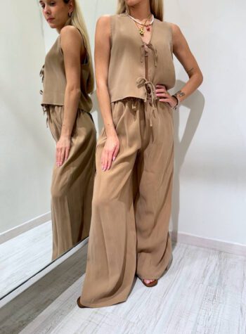 Shop Online Coordinato pantalone e gilet nocciola HaveOne