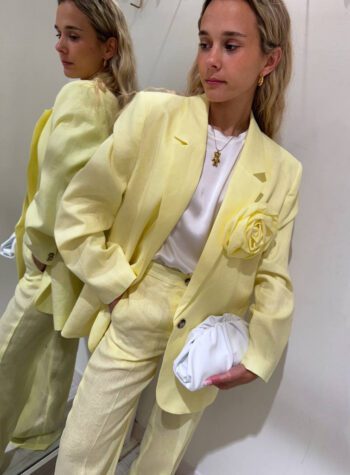 Shop Online Pantalone palazzo pulcino in lino Vicolo