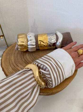 Shop Online Bracciale rigido ondulato oro