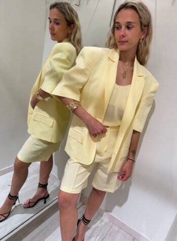 Shop Online Bermuda giallo pulcino in lino HaveOne
