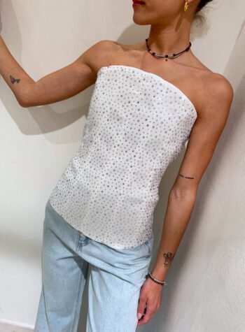 Shop Online Top bianco Molinari con strass Odì Odì