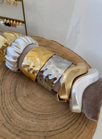 Shop Online Bracciale rigido piatto martellato argento