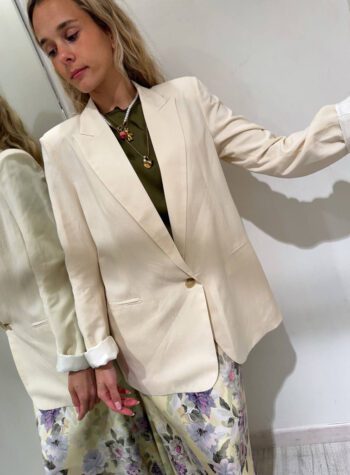 Shop Online Blazer burro un bottone in lino Vicolo
