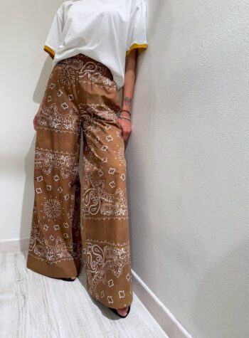Shop Online Pantalone palazzo senape fantasia cachemire Souvenir