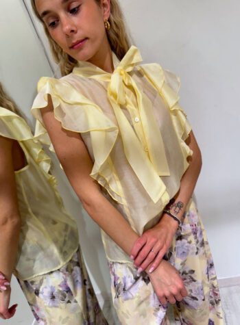 Shop Online Camicia smanicata pulcino con rouches Vicolo
