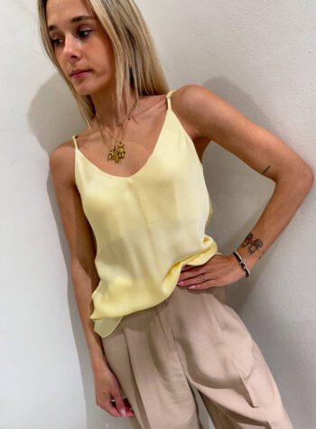 Shop Online Top satin pulcino spalline sottili HaveOne
