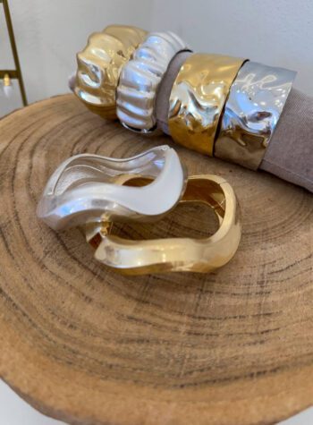 Shop Online Bracciale rigido ondulato oro