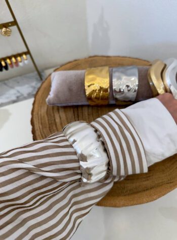 Shop Online Bracciale rigido martellato stondato oro