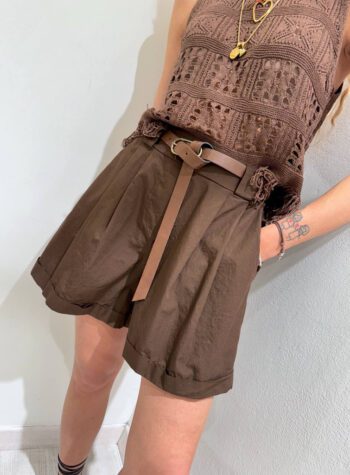 Shop Online Short moro in cotone con cintura HaveOne