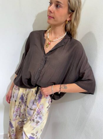 Shop Online Camicia semitrasparente moro con nodo Vicolo