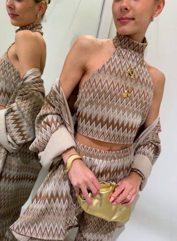 Shop Online Top crop fantasia zig zag beige HaveOne