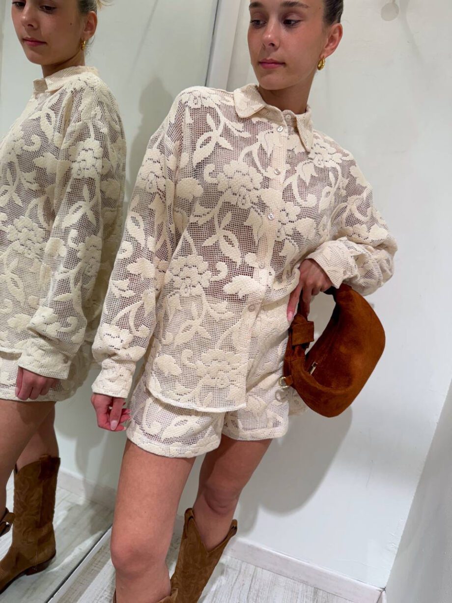 Shop Online Camicia burro con ricami HaveOne