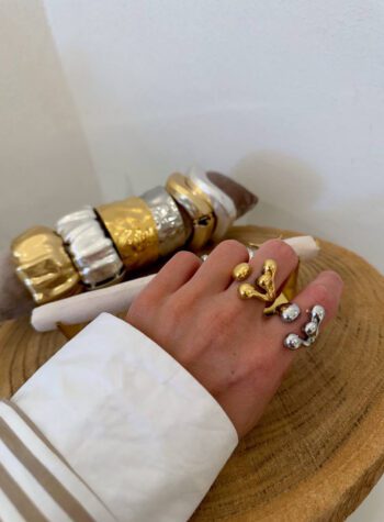 Shop Online Anello argento con gocce ad incastro