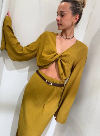 Shop Online Gonna lunga olio con cintura HaveOne