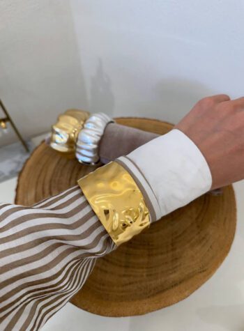 Shop Online Bracciale rigido piatto martellato argento