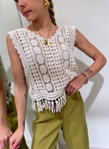 Shop Online Top burro in pizzo macramè HaveOne