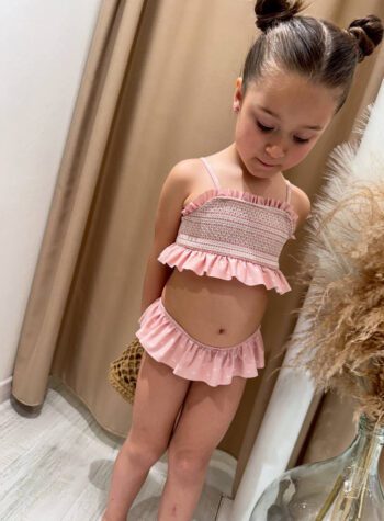 Shop Online Costume due pezzi rosa stampa cigni Lil’ Atelier