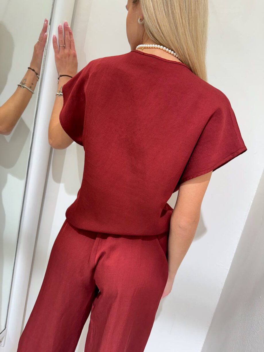 Shop Online Pantalone palazzo bordeaux con laccio Vicolo