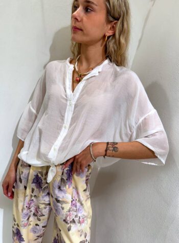 Shop Online Camicia semitrasparente bianca con nodo Vicolo