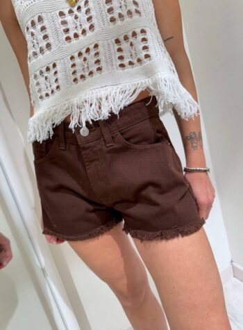 Shop Online Short in denim burro con rotture HaveOne