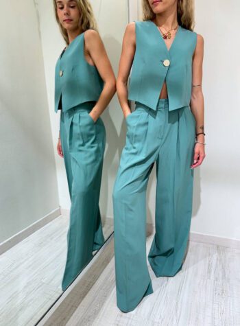 Shop Online Completo pantalone e gilet acquamarina Susy Mix