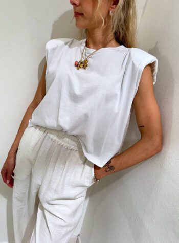Shop Online Pantalone palazzo burro con elastico HaveOne