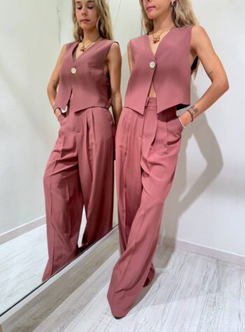 Shop Online Completo pantalone e gilet rosa antico Susy Mix