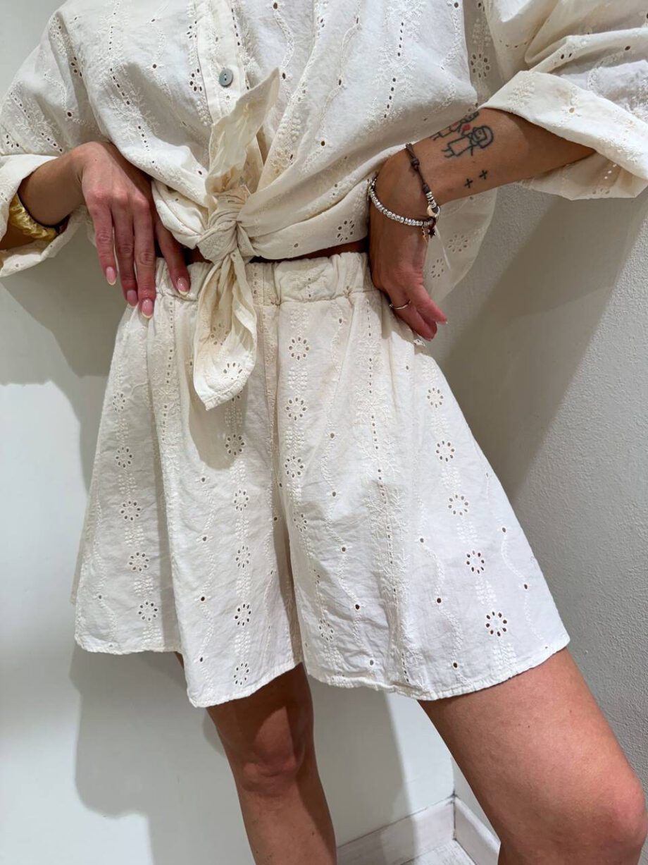 Shop Online Coordinato in san gallo bordeaux short e camicia HaveOne
