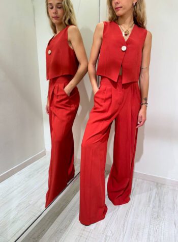 Shop Online Completo pantalone e gilet arancio Susy Mix